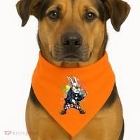 Funny Punk Rock Easter Bunny Rabbit USA-Made Doggie Bandana thumb 1