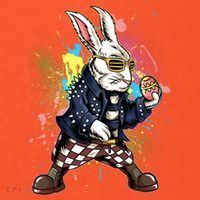 Funny Punk Rock Easter Bunny Rabbit USA-Made Doggie Bandana thumb 2