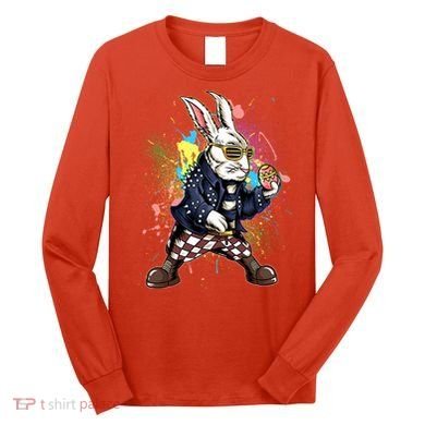Funny Punk Rock Easter Bunny Rabbit Long Sleeve Shirt