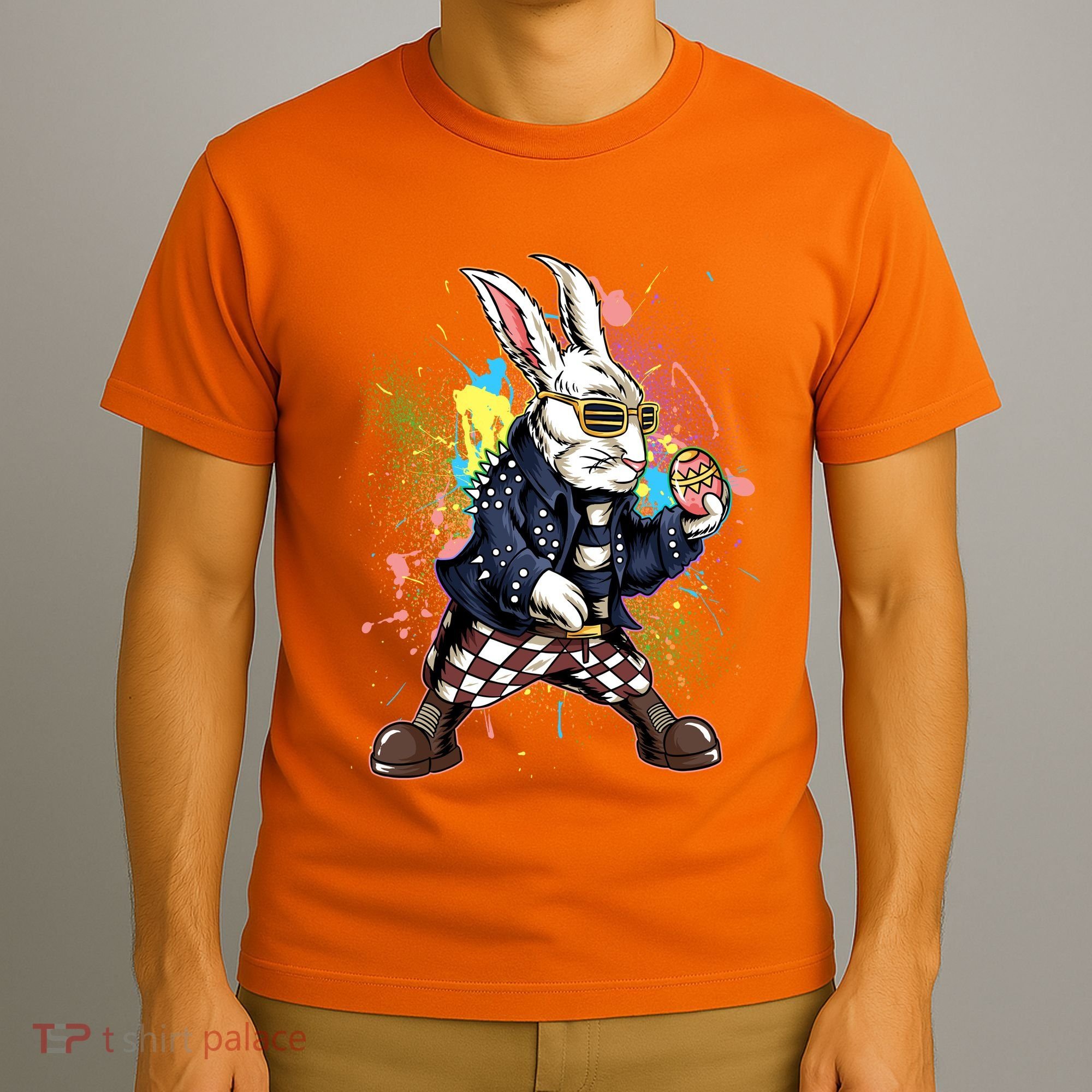 Funny Punk Rock Easter Bunny Rabbit T-Shirt