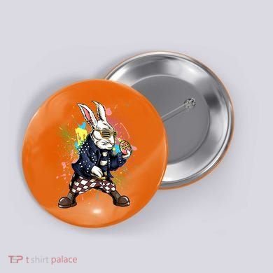 Funny Punk Rock Easter Bunny Rabbit Button