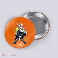 Funny Punk Rock Easter Bunny Rabbit Button thumb 0