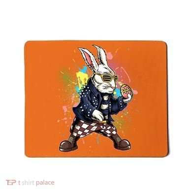 Funny Punk Rock Easter Bunny Rabbit Mousepad