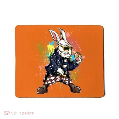 Funny Punk Rock Easter Bunny Rabbit Mousepad