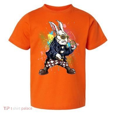 Funny Punk Rock Easter Bunny Rabbit Toddler T-Shirt