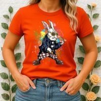 Funny Punk Rock Easter Bunny Rabbit Women's T-Shirt thumb 2