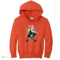 Funny Punk Rock Easter Bunny Rabbit Kids Hoodie thumb 0