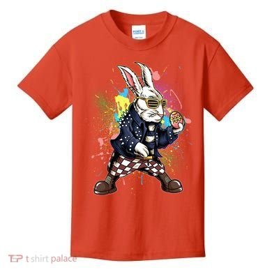 Funny Punk Rock Easter Bunny Rabbit Kids T-Shirt