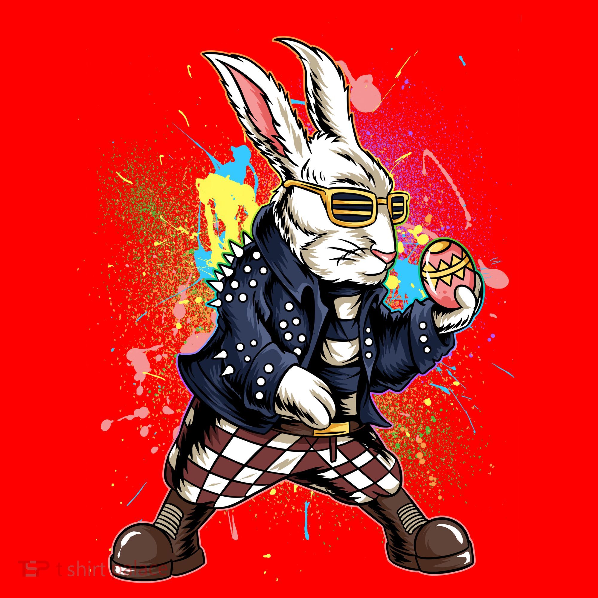 Funny Punk Rock Easter Bunny Rabbit Santa Hat
