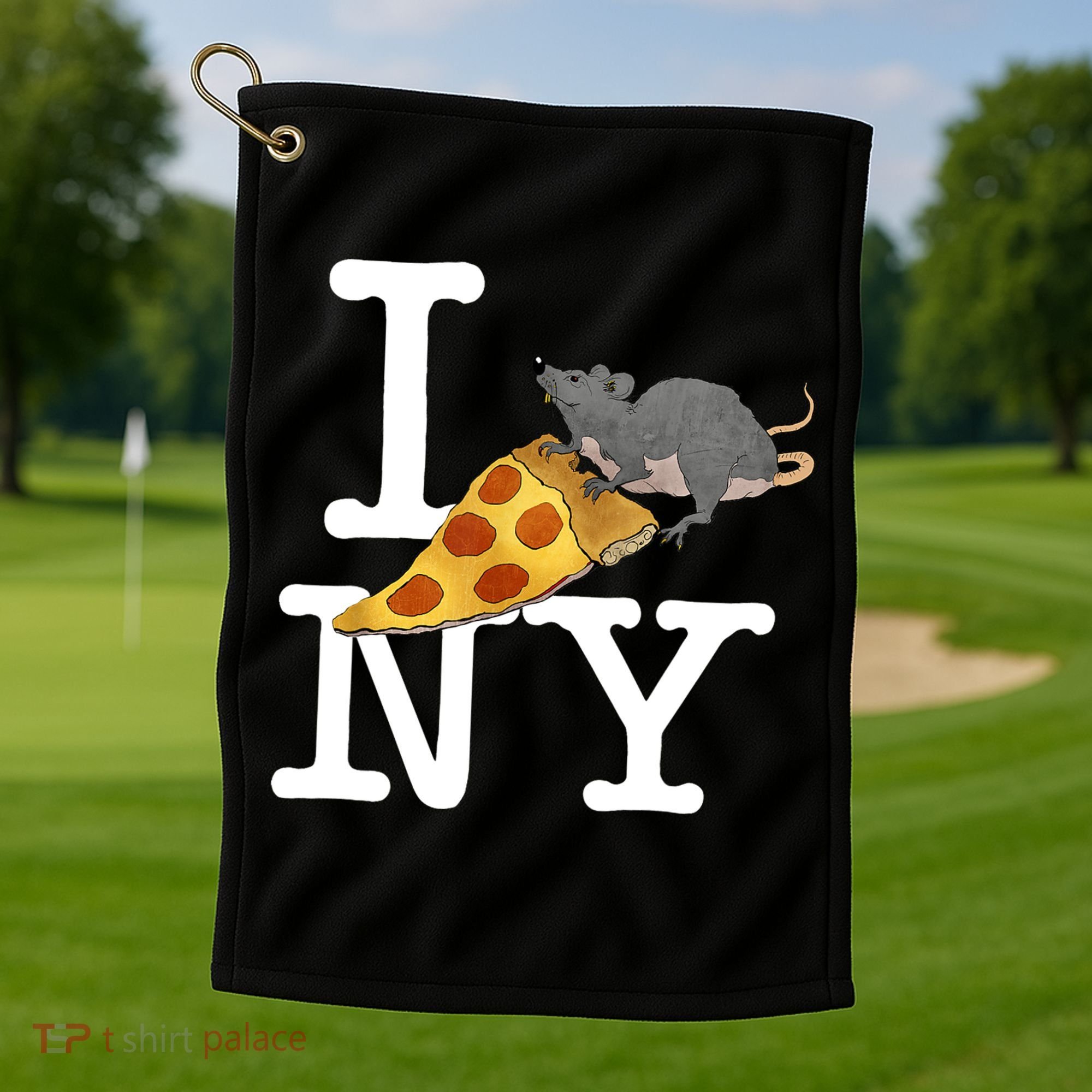 Funny Pizza Rat Ronic Golf Towel