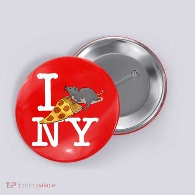 Funny Pizza Rat Ronic Button