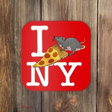 Funny Pizza Rat Ronic Coaster