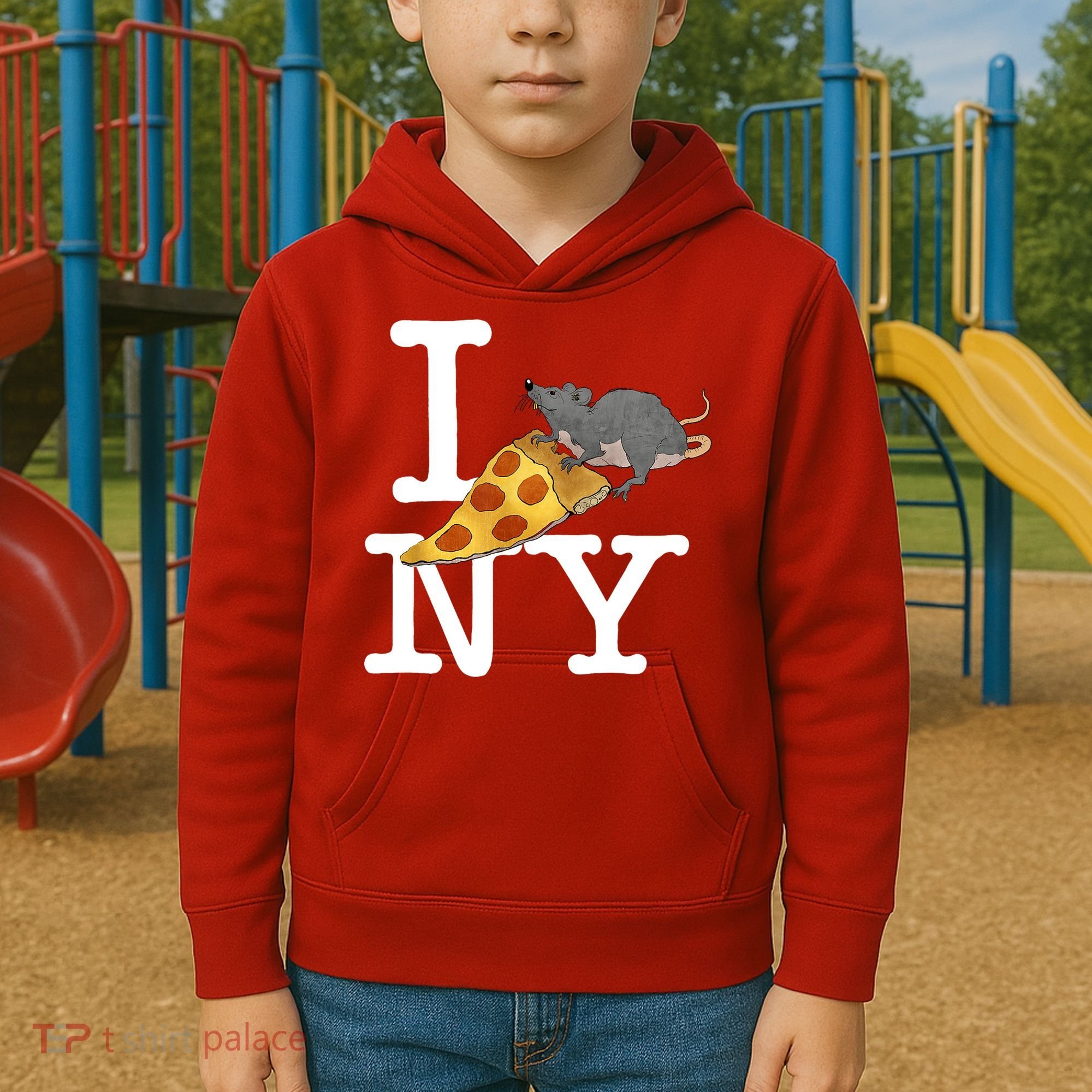 Funny Pizza Rat Ronic Kids Hoodie