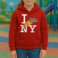 Funny Pizza Rat Ronic Kids Hoodie thumb 3