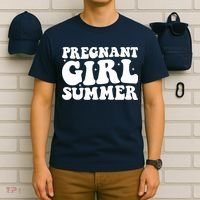 Funny Pregnancy Reveal Pregnant Girl Summer Baby Shower T-Shirt thumb 6