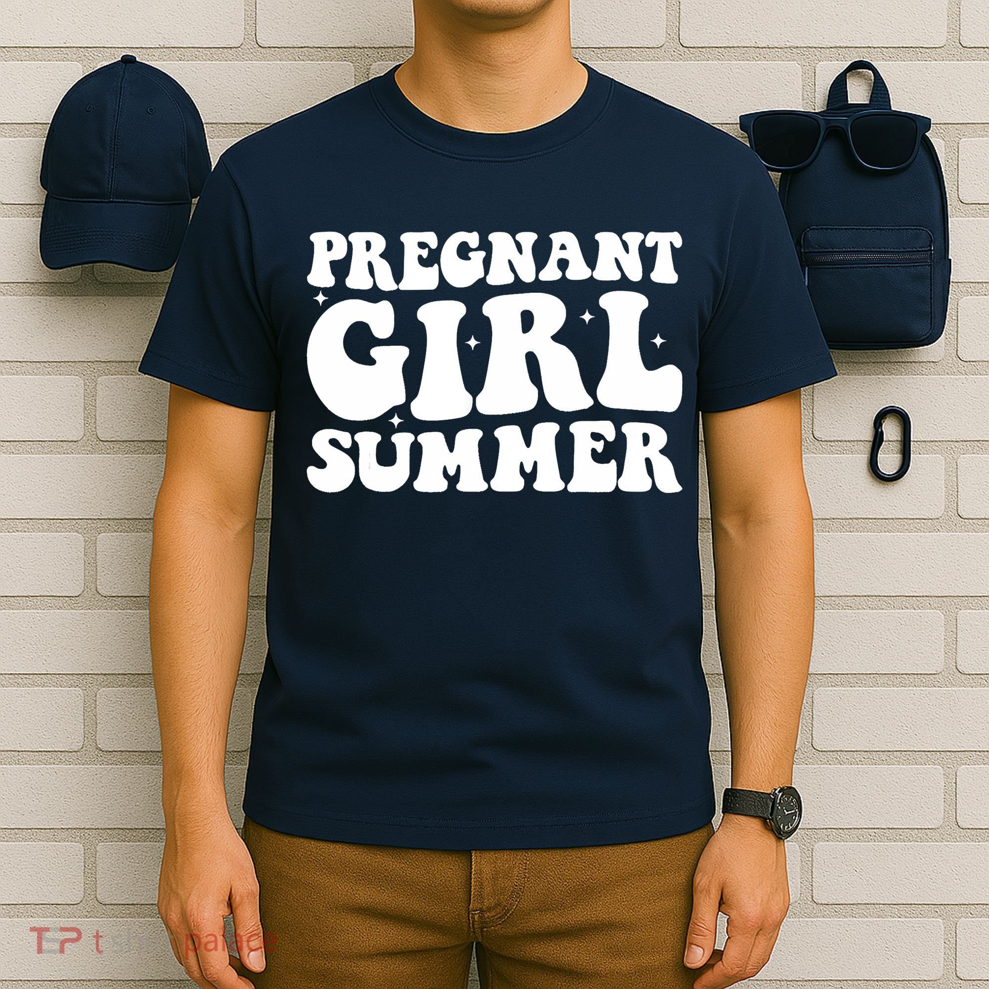 Funny Pregnancy Reveal Pregnant Girl Summer Baby Shower T-Shirt