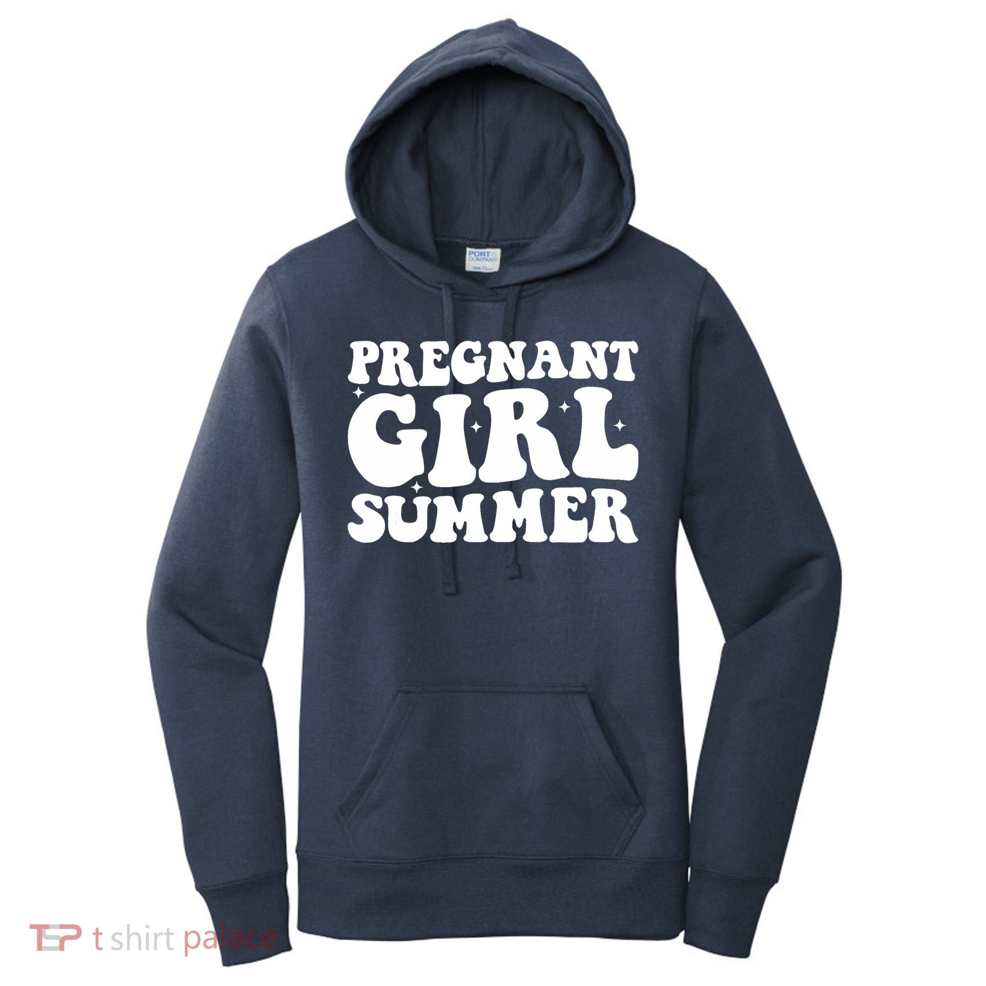 Funny Pregnancy Reveal Pregnant Girl Summer Baby Shower Women's Hoodie