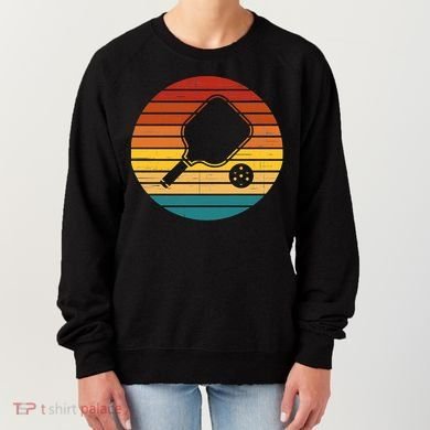 Funny Pickleball Retro Sunset Gift Women's Sweatshirt