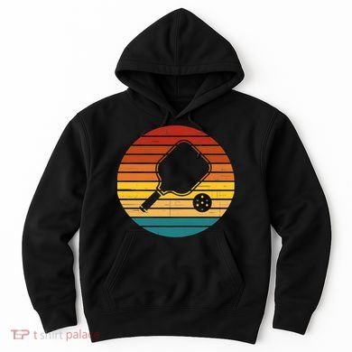 Funny Pickleball Retro Sunset Gift Hoodie