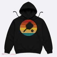 Funny Pickleball Retro Sunset Gift Hoodie thumb 0