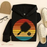 Funny Pickleball Retro Sunset Gift Hoodie thumb 4