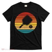 Funny Pickleball Retro Sunset Gift T-Shirt thumb 0