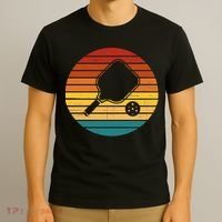 Funny Pickleball Retro Sunset Gift T-Shirt thumb 3