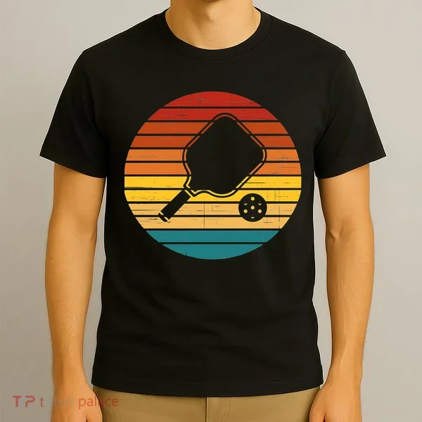 Funny Pickleball Retro Sunset Gift T-Shirt