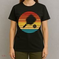 Funny Pickleball Retro Sunset Gift T-Shirt thumb 4