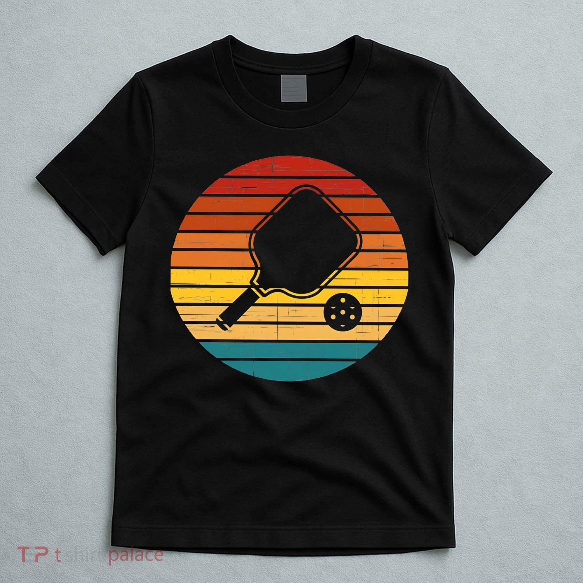 Funny Pickleball Retro Sunset Gift T-Shirt
