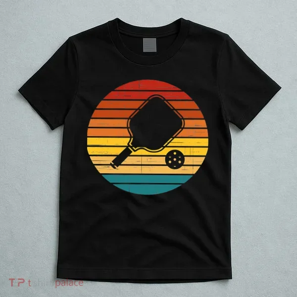 Funny Pickleball Retro Sunset Gift T-Shirt