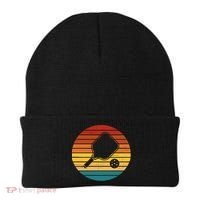 Funny Pickleball Retro Sunset Gift Beanie thumb 0