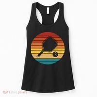 Funny Pickleball Retro Sunset Gift Women's Tank Top thumb 0