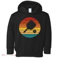 Funny Pickleball Retro Sunset Gift Toddler Hoodie thumb 0