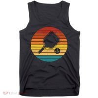 Funny Pickleball Retro Sunset Gift Tank Top thumb 0