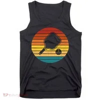 Funny Pickleball Retro Sunset Gift Tank Top thumb 0