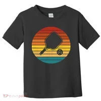 Funny Pickleball Retro Sunset Gift Toddler T-Shirt thumb 0