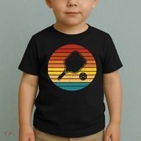 Funny Pickleball Retro Sunset Gift Toddler T-Shirt thumb 2