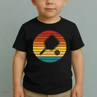 Funny Pickleball Retro Sunset Gift Toddler T-Shirt thumb 2