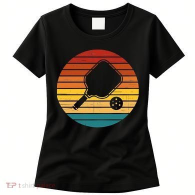 Funny Pickleball Retro Sunset Gift Women's T-Shirt