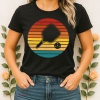 Funny Pickleball Retro Sunset Gift Women's T-Shirt thumb 2