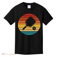 Funny Pickleball Retro Sunset Gift Kids T-Shirt thumb 0