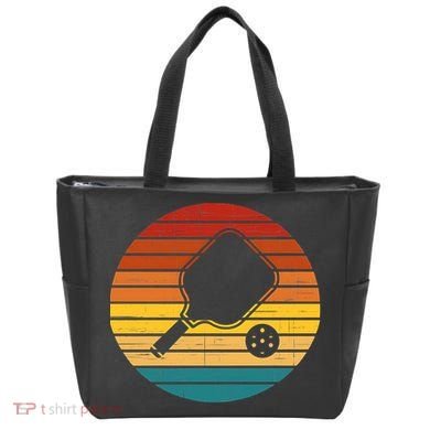 Funny Pickleball Retro Sunset Gift Tote Bag