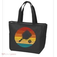 Funny Pickleball Retro Sunset Gift Tote Bag thumb 3