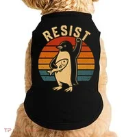 Funny Penguin Resist Penguins Protest Against Tariffs Doggie Tank thumb 0