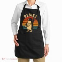 Funny Penguin Resist Penguins Protest Against Tariffs Apron thumb 2