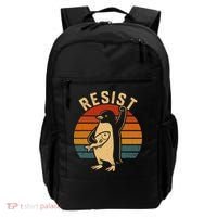 Funny Penguin Resist Penguins Protest Against Tariffs Backpack thumb 0