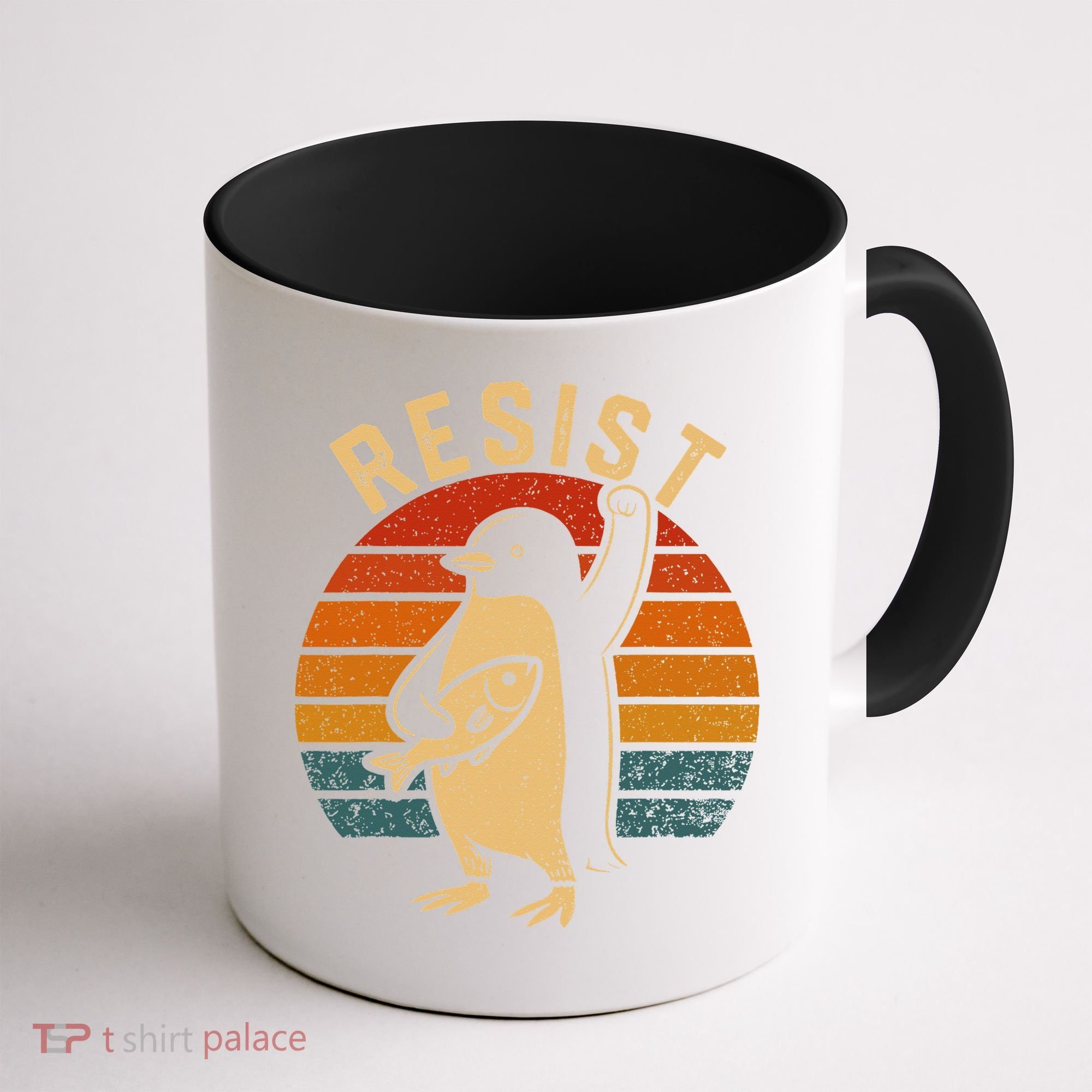 Funny Penguin Resist Penguins Protest Against Tariffs Coffee Mug