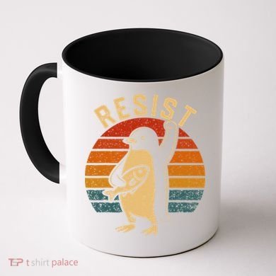 Funny Penguin Resist Penguins Protest Against Tariffs Coffee Mug