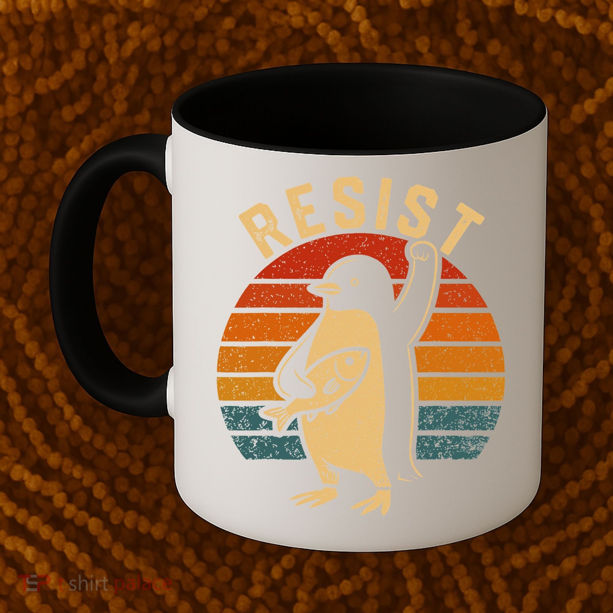 Funny Penguin Resist Penguins Protest Against Tariffs Coffee Mug